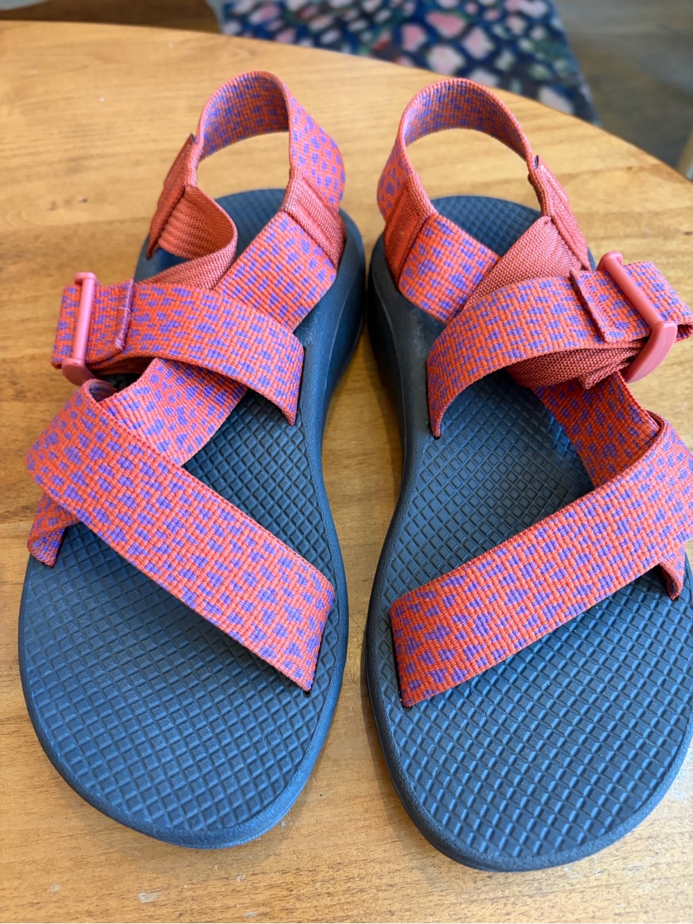 Women’s Chaco Sandals with Orange-Pink Webbing Strap Sandals